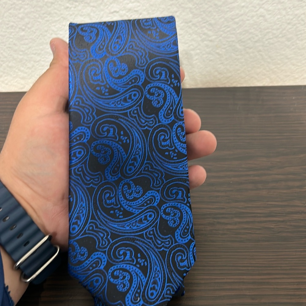 Black and blue textured tie.